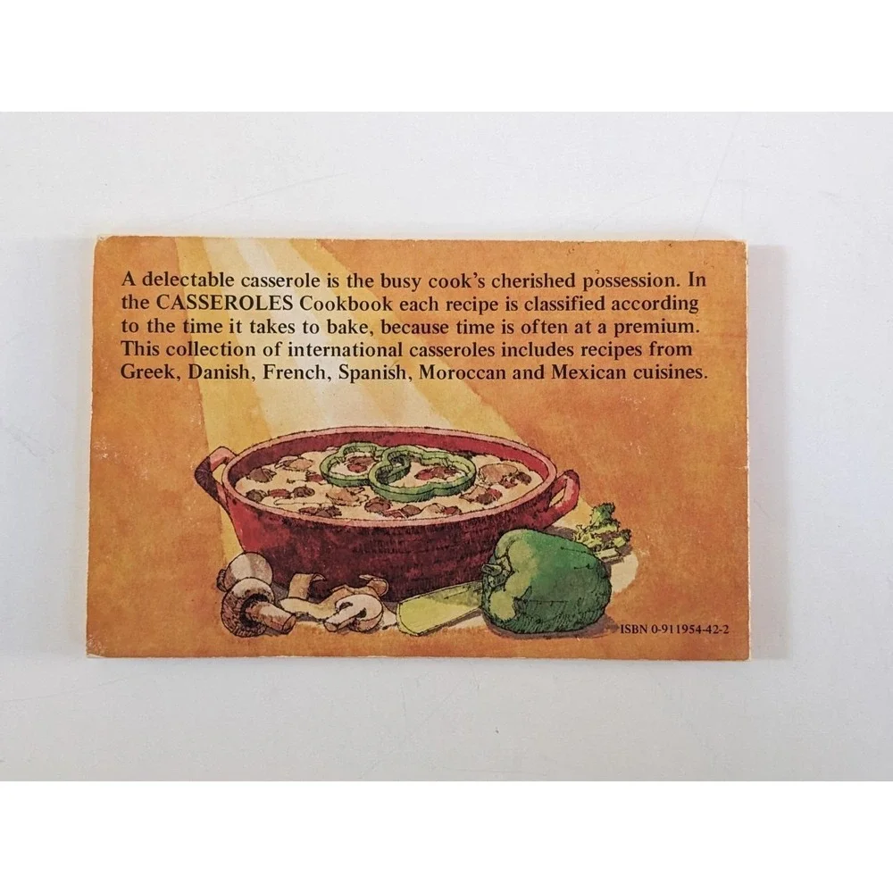Casseroles Cookbook by Lou Seibert Pappas Vintage 1977‎ Nitty Gritty Paperback